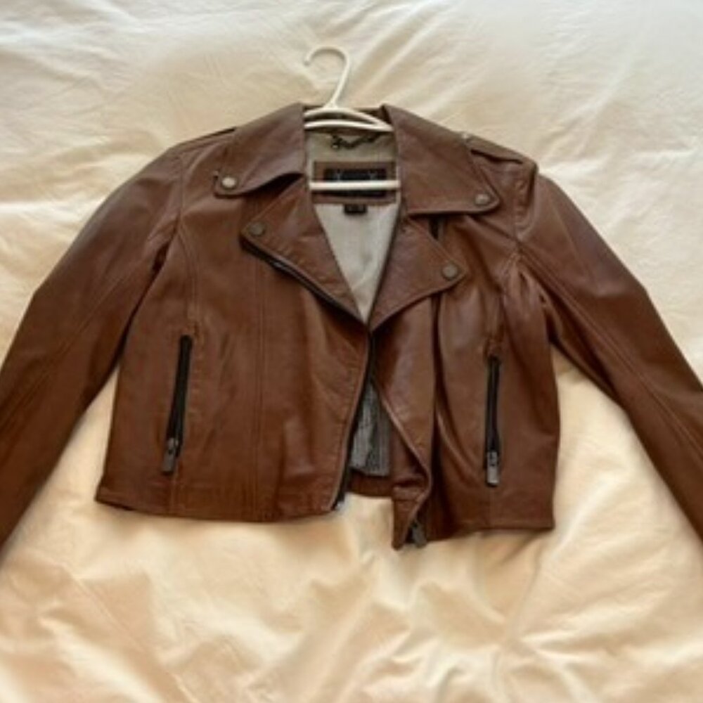 Bod & Christensen Brown Genuine Leather Jacket (Medium).